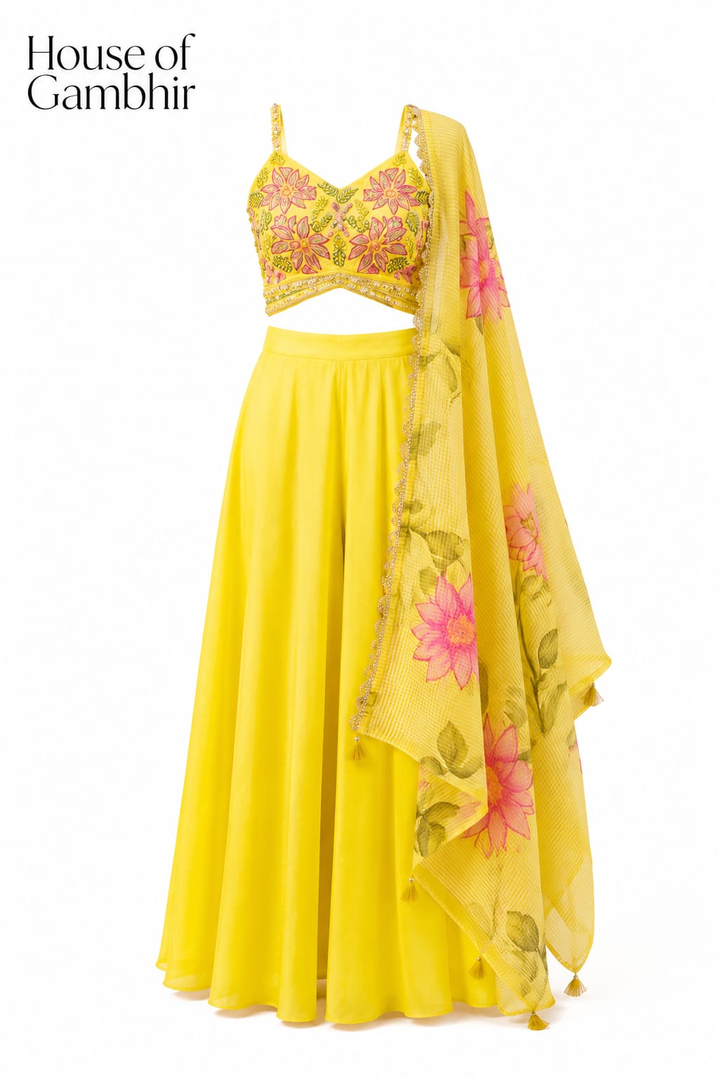 Chinon Draped Skirt & Cape Set - Radiant Yellow